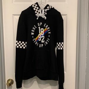 Dutch Bros Wake Up Early/Stay Up Late women’s hooded black sweatshirt- XL